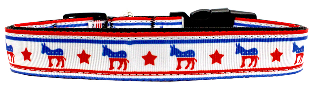 Political Nylon Democrat Dog Collar Small Wide